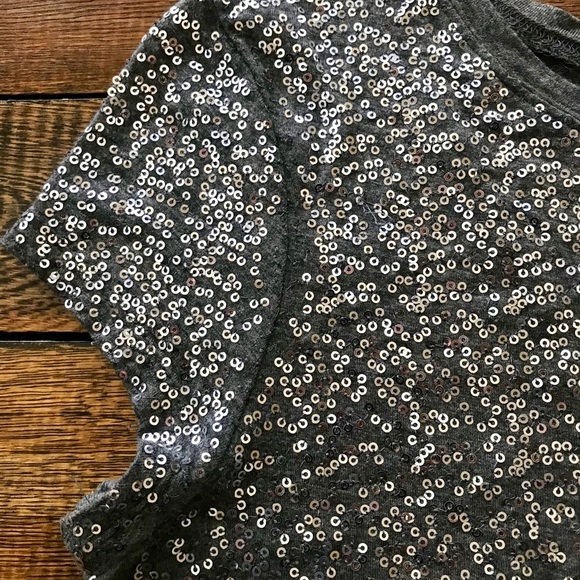 INC Size Med Gray Stretchy T-Shirt With Sequins - Picture 4 of 6
